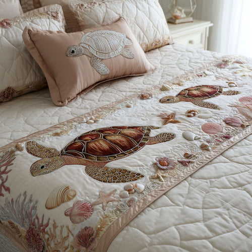 Shell Harmony Quilted Bed Runner NCU0PT10854