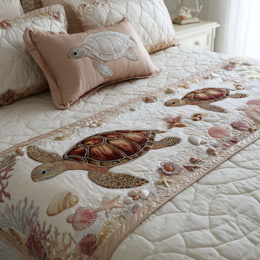 Shell Harmony Quilted Bed Runner NCU0PT10854