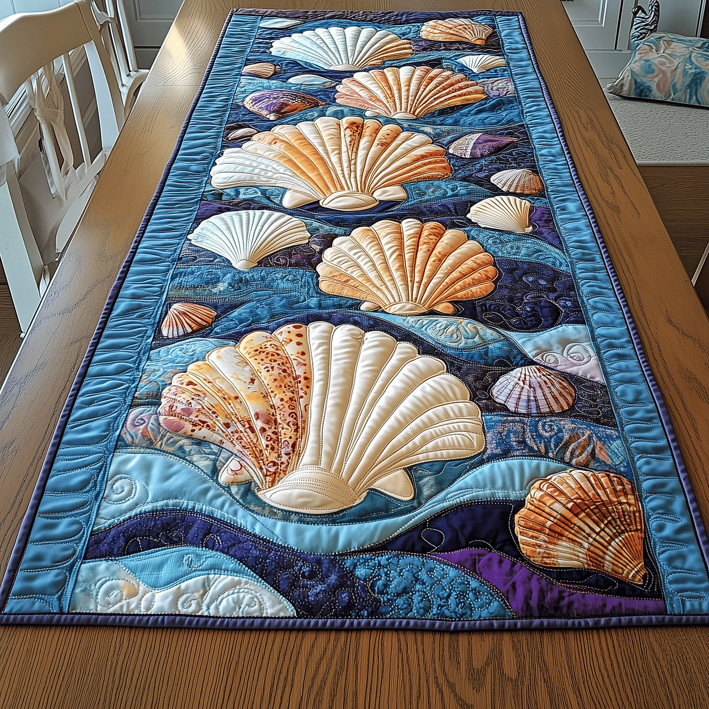 Shell Magic Quilted Table Runner NCU0TH2645