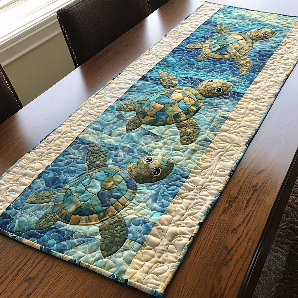 Shell Serenity Quilted Table Runner NCU0DK4610 – Vantique