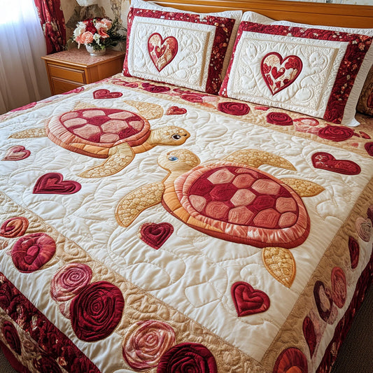 Shellbound Love 3-Piece Quilted Bedding Set NCU0PT2888