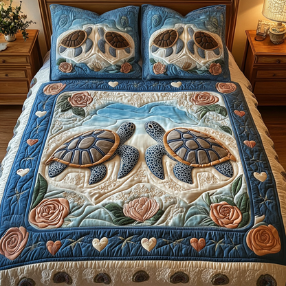 Shellmates 3-Piece Quilted Bedding Set NCU0VH1561