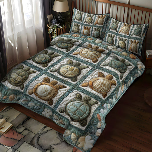 Shellscape Adventure 3-Piece Quilted Bedding Set NCU0PT2808