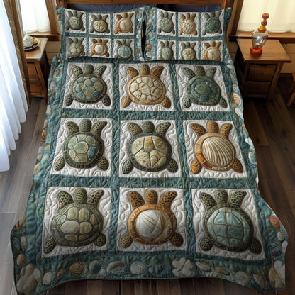 Shellscape Adventure 3-Piece Quilted Bedding Set NCU0PT2808
