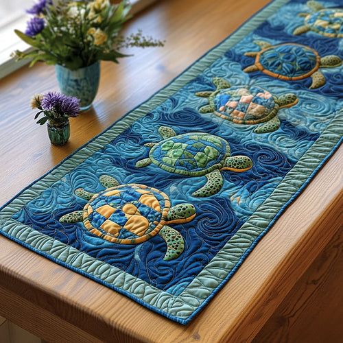 Sheltered Shores Quilted Table Runner NCU0PT2395
