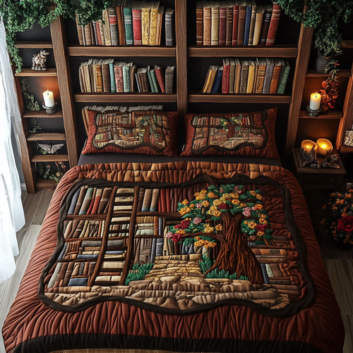 Shelves and Stories 3-Piece Quilted Bedding Set NCU0PT3186