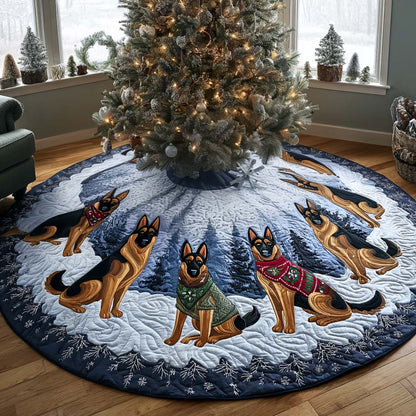 German Shepherd Christmas Quilted Tree Skirt NCU0VT288
