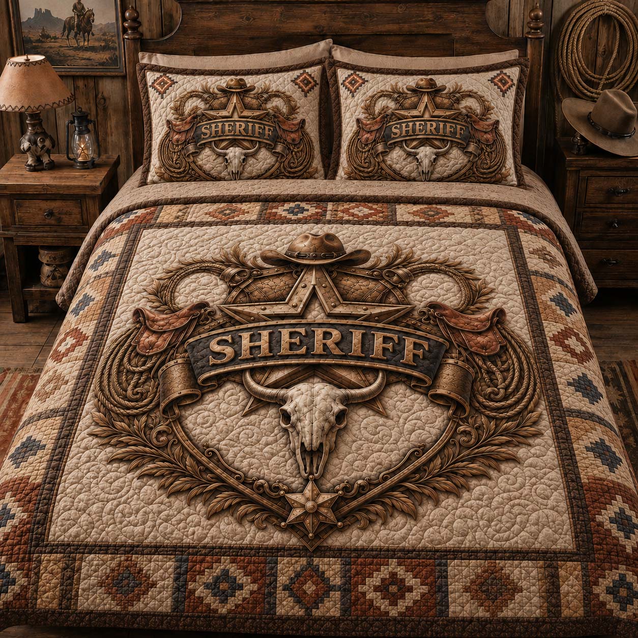 Sheriff Ridge 3-Piece Quilted Bedding Set NCU0QD052