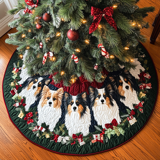 Shetland Sheepdogs Magic Christmas Quilted Tree Skirt NCU0DK10681