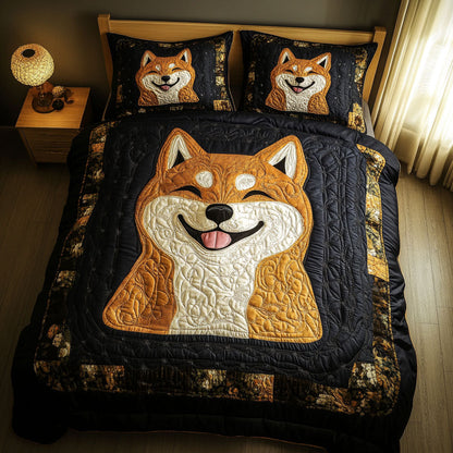 Shiba Dark Glow 3-Piece Quilted Bedding Set NCU0NT3323