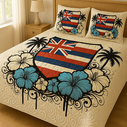 Shielded Aloha 3-Piece Quilted Bedding Set NCU0NT5814