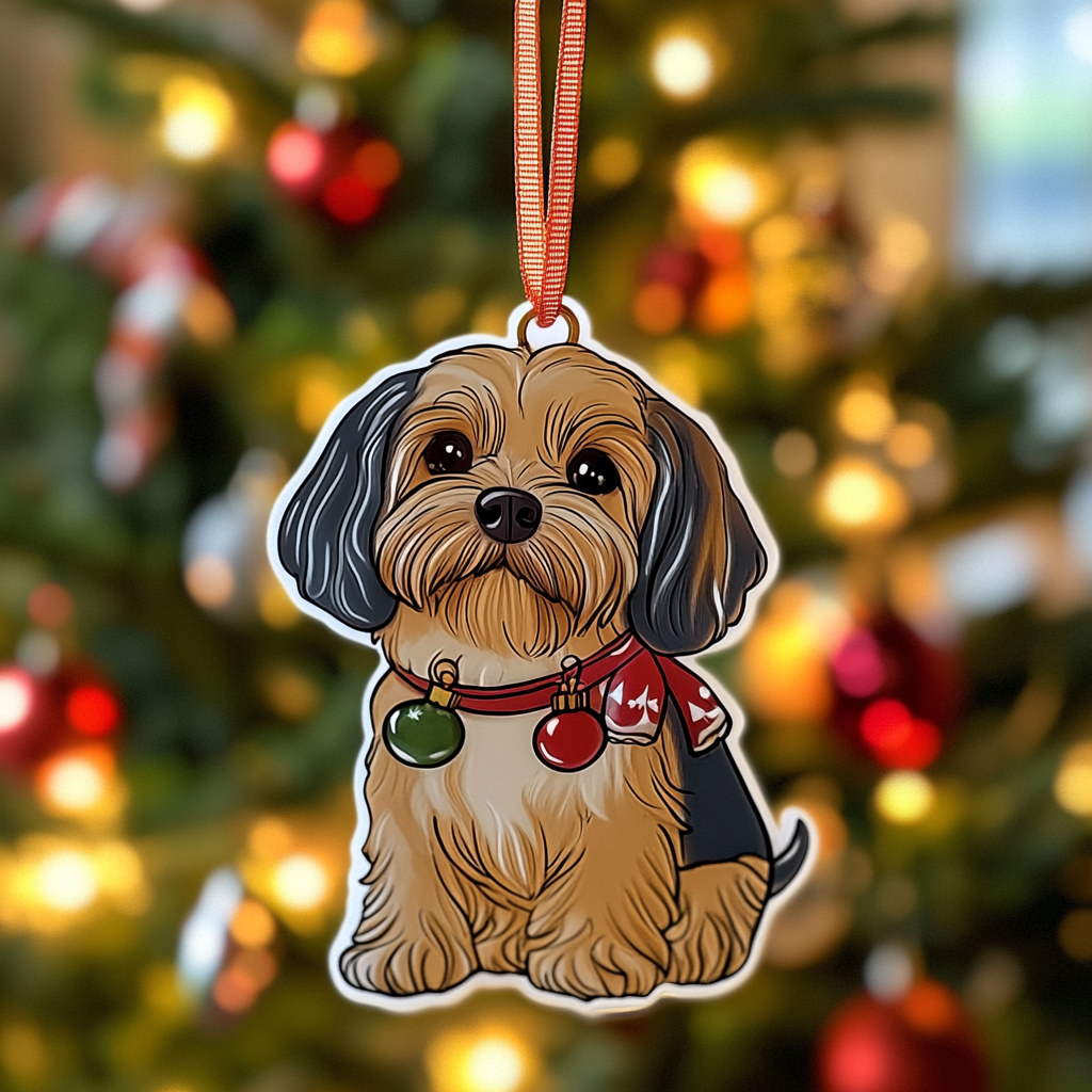 Shih Tzu Holiday Joy Mica Ornament NCU0DK2286