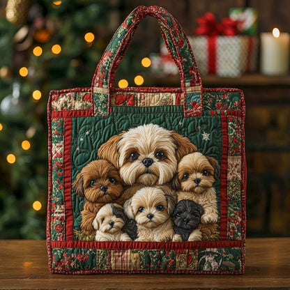 Shih Tzu Family Quilted Tote Bag NCU0XD1134