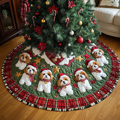Shih Tzu Christmas Quilted Tree Skirt NCU0VT294