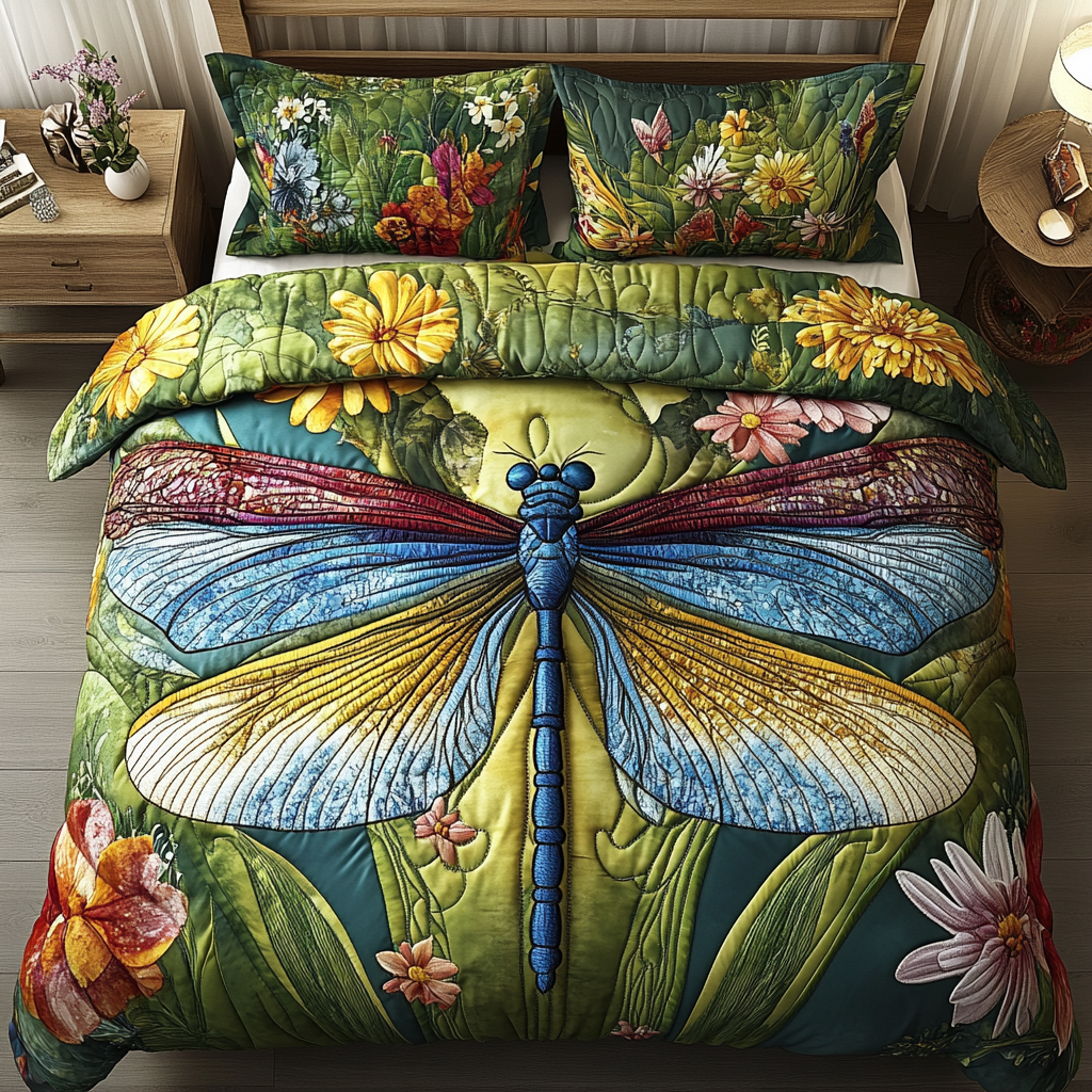 Shimmer Wings Quilted Bedding Set NCU0DV2823