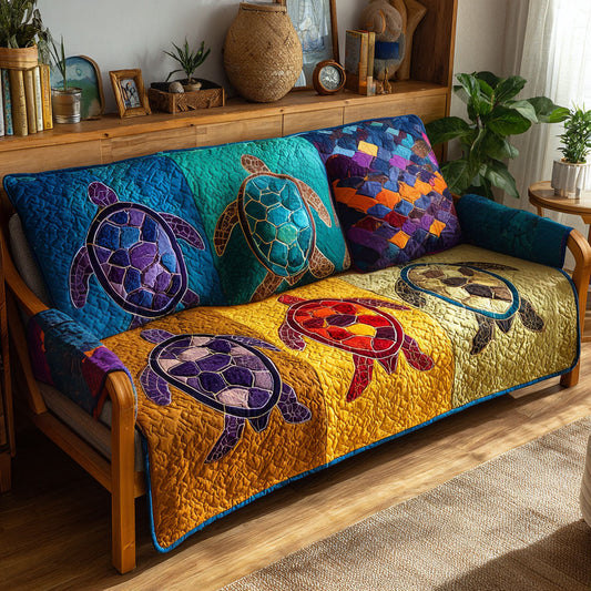 Shimmering Shell Quilted Sofa Cover NCU0PT9716