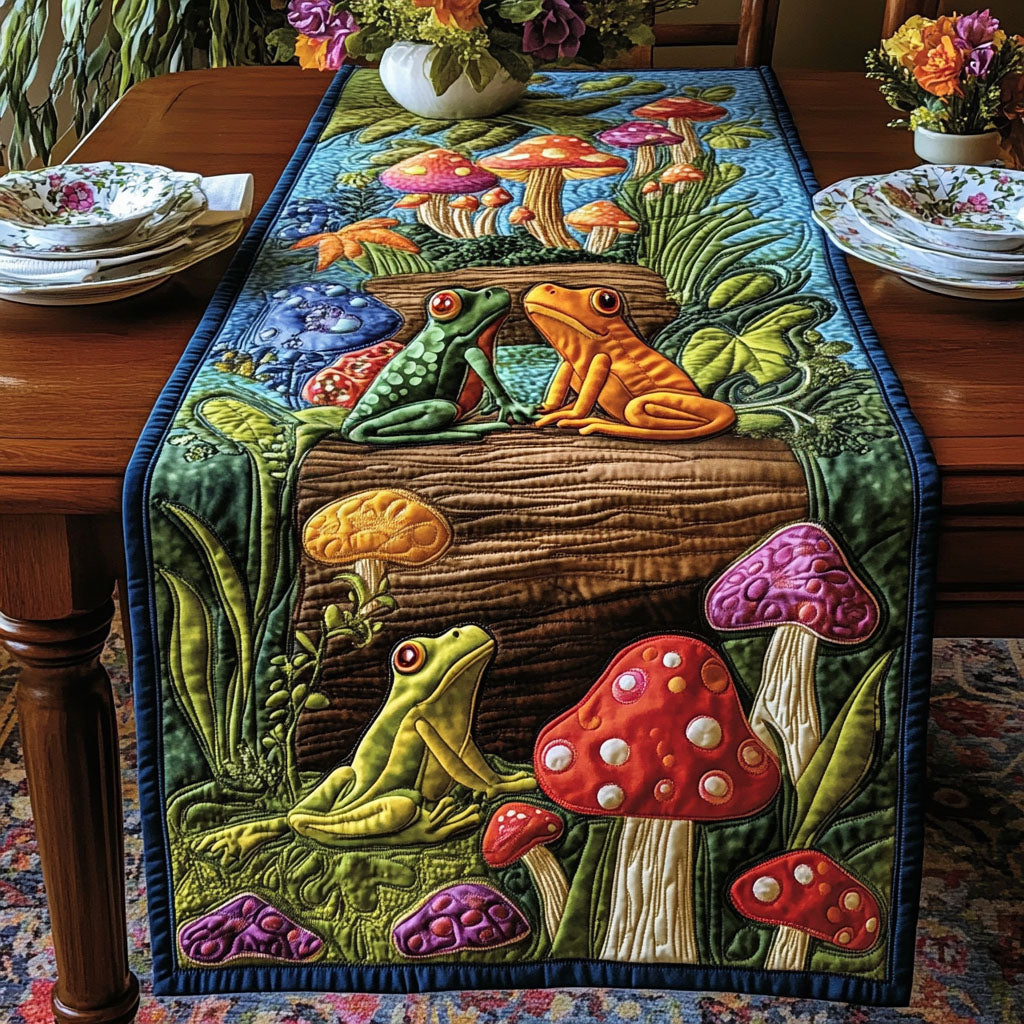 Shimmering Toadstools Quilted Table Runner NCU0PT4141