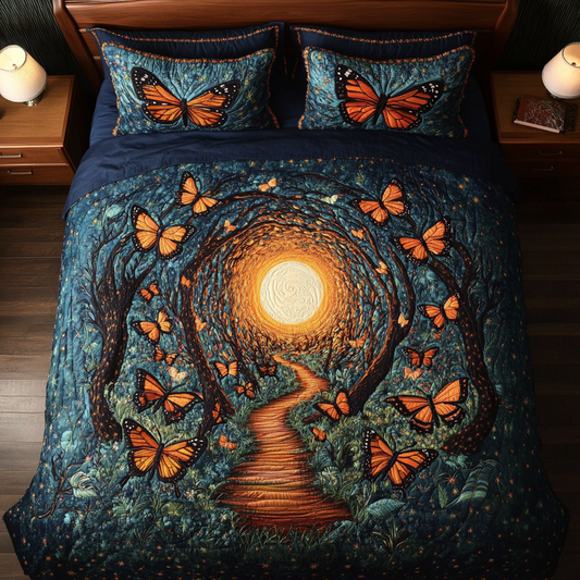 Shining Butterfly 3-Piece Quilted Bedding Set NCU0DK10813