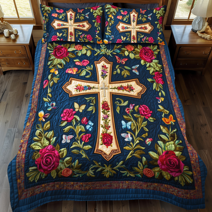 Shining Cross 3-Piece Quilted Bedding Set NCU0VL504