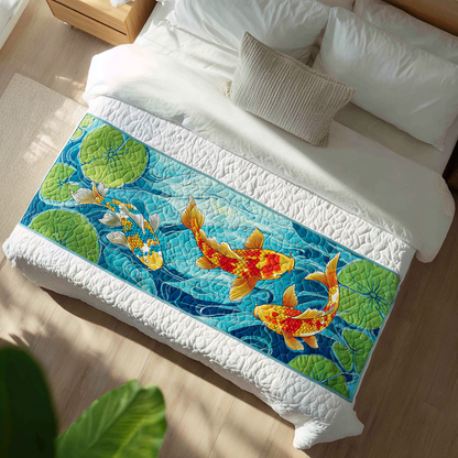 Shining Koi Quilted Bed Runner NCU0DK9965