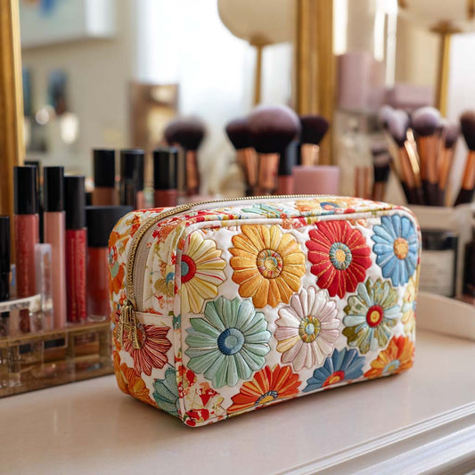 Shining Petals Quilted Makeup Bag NCU0NT10236