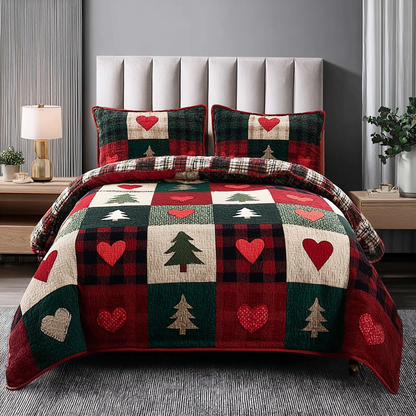 Shining Pine 3-Piece Quilted Bedding Set NCU0DK11304