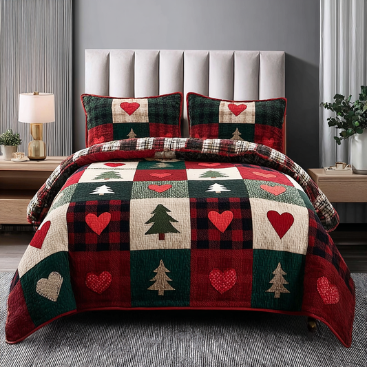 Shining Pine 3-Piece Quilted Bedding Set NCU0DK11304