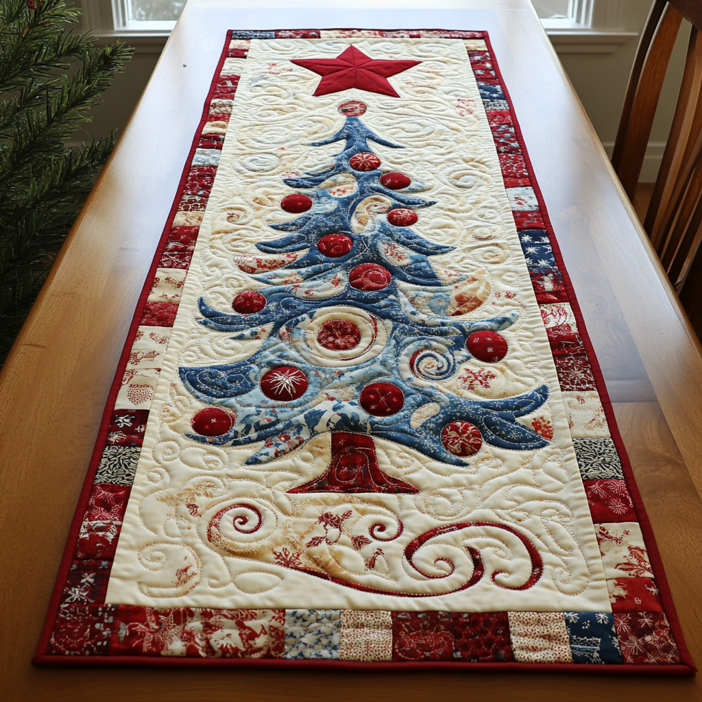 Shining Pine Quilted Table Runner NCU0DK10031
