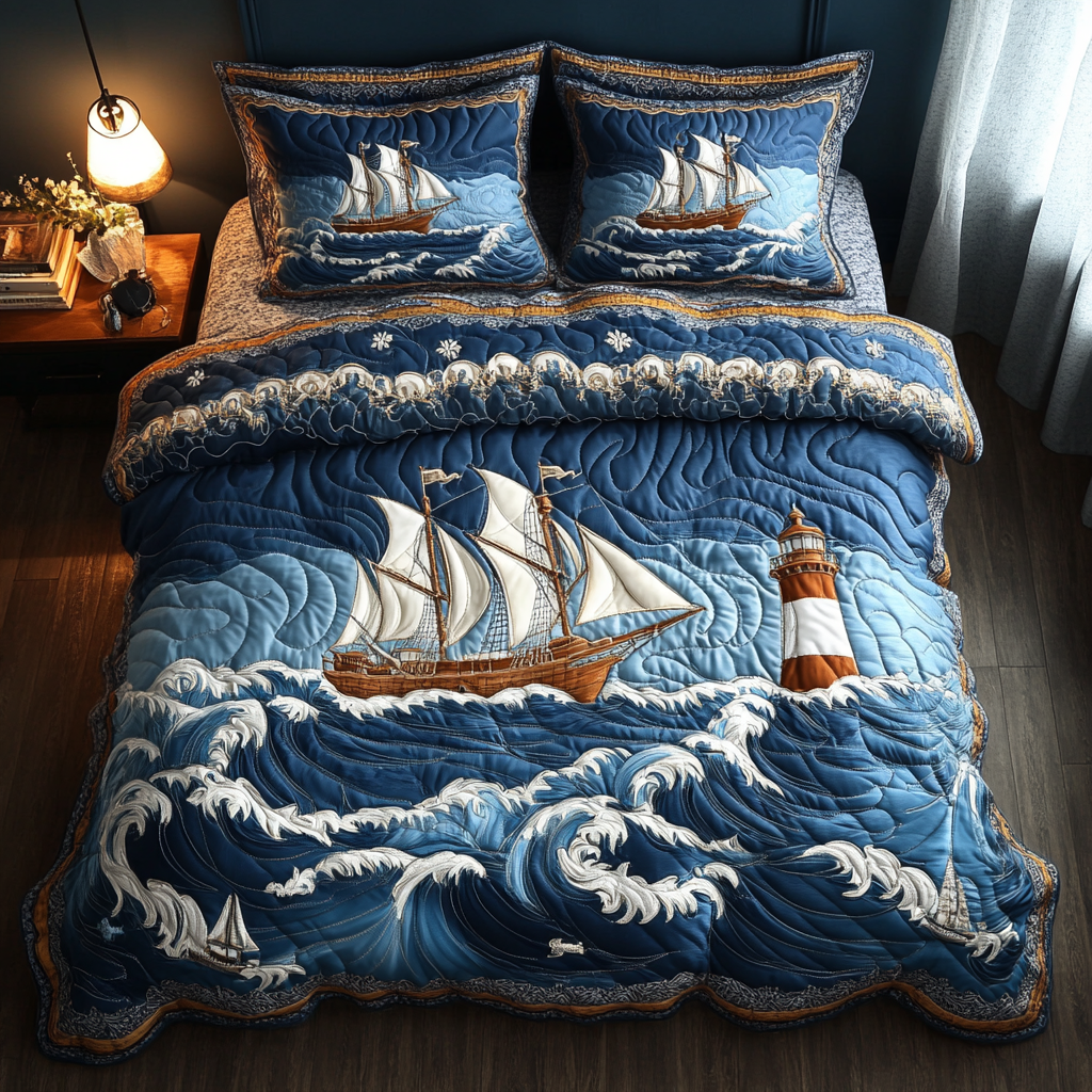 Shipwreck Serenity 3-Piece Quilted Bedding Set NCU0DV2979