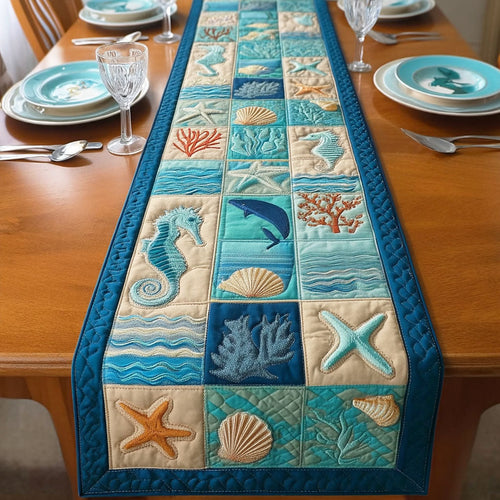 Shore Calm Quilted Table Runner NCU0TD2232