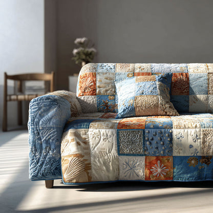Shore Serenity Quilted Sofa Cover NCU0PT10927