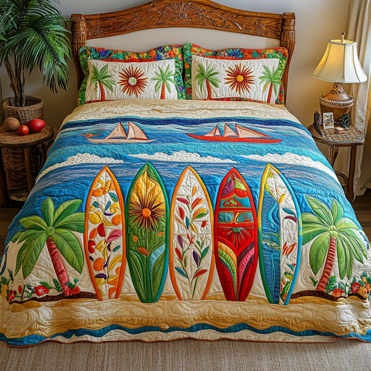 Shoreline Cruiser 3-Piece Quilted Bedding Set NCU0DK5874