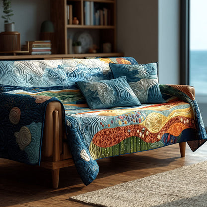Shoreline Flow Quilted Sofa Cover NCU0PT10928