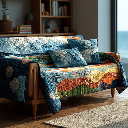 Shoreline Flow Quilted Sofa Cover NCU0PT10928