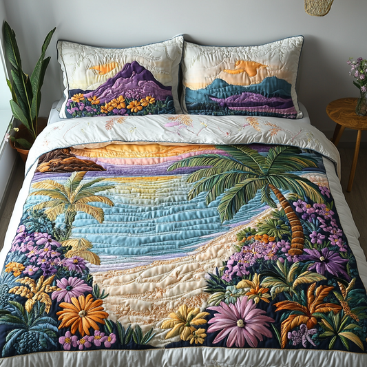 Shoreline Glow 3-Piece Quilted Bedding Set NCU0DV4429