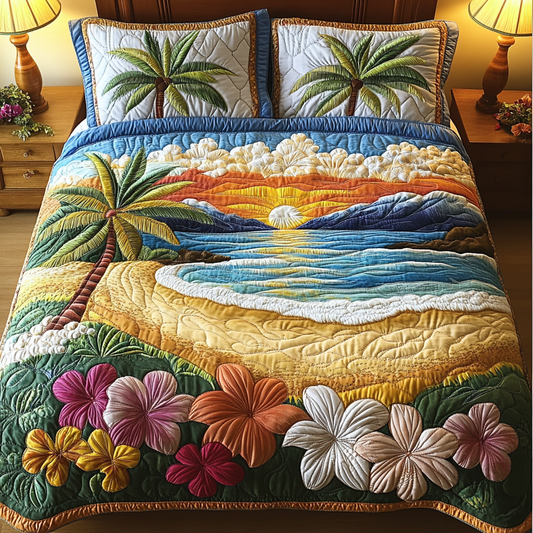 Shoreline Haze 3-Piece Quilted Bedding Set NCU0VL2488