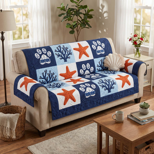 Shoreline Paws Quilted Sofa Cover NCU0TD2824