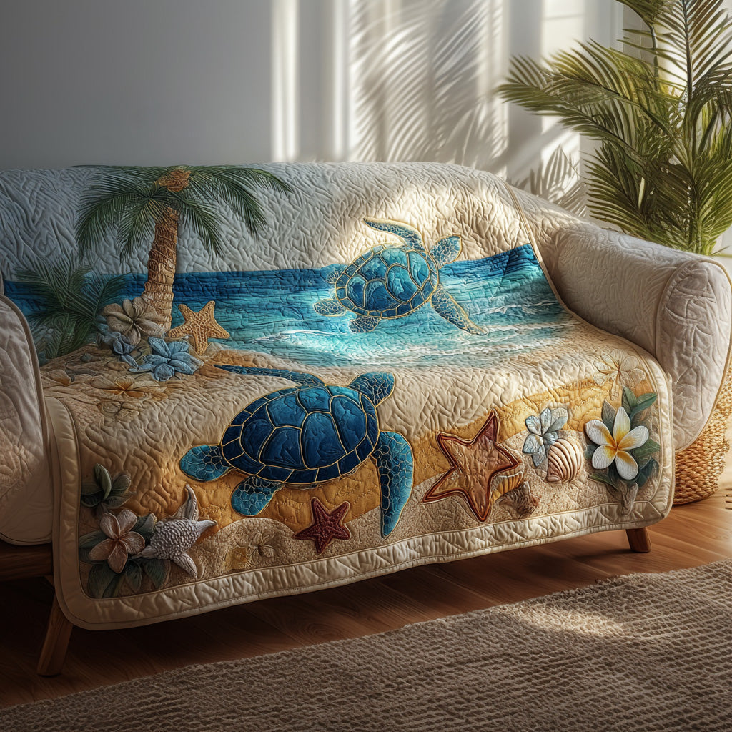 Shoreline Serenity Quilted Sofa Cover NCU0VL3011