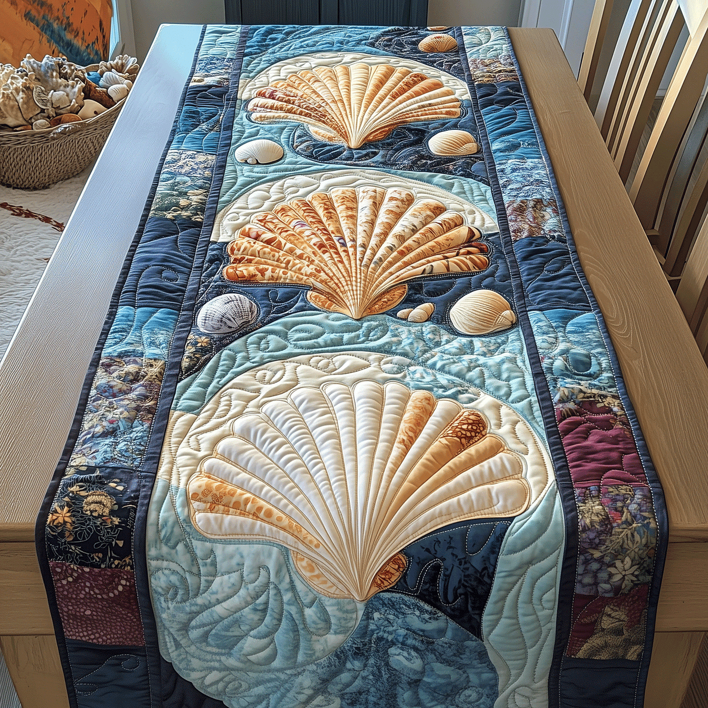 Shoreline Serenity Quilted Table Runner NCU0TH2647