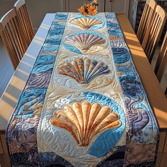 Shoreline Shells Quilted Table Runner NCU0TH2644
