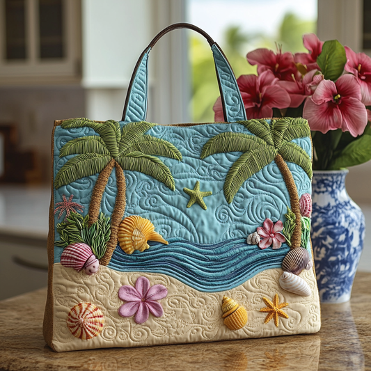 Shoreline Shells Quilted Tote Bag NCU0VL2669