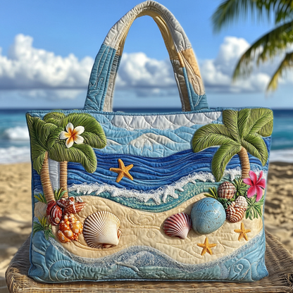 Shoreline Shells Quilted Tote Bag NCU0VL2676