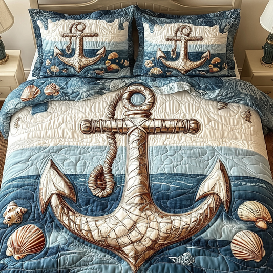 Shoreline Slumber 3-Piece Quilted Bedding Set NCU0VL889