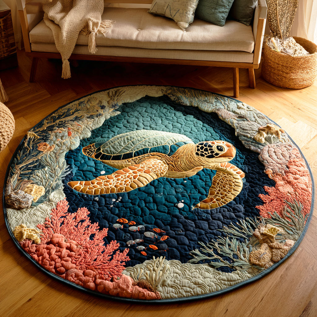 Shoreline Wanderer Quilted Round Mat NCU0TD978