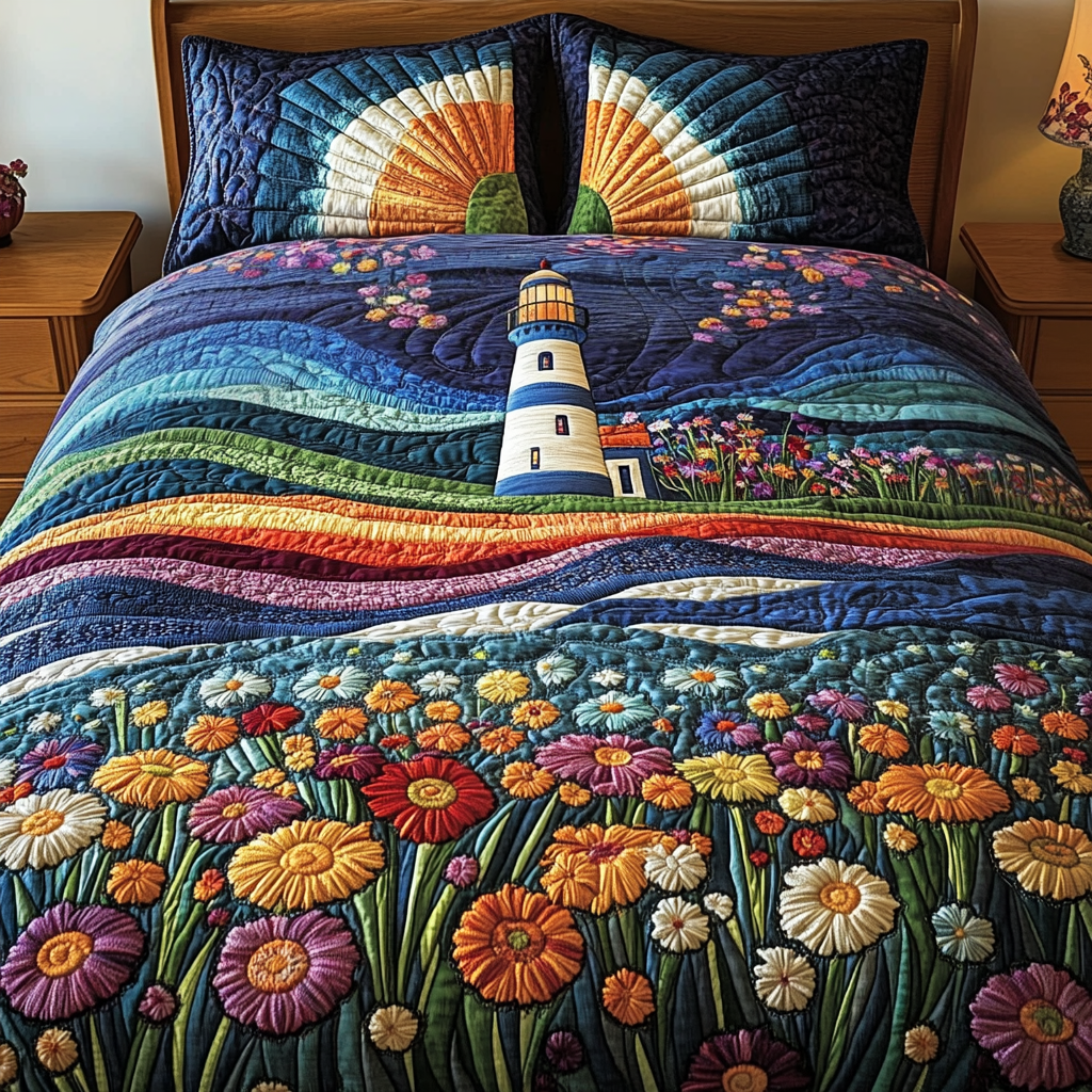 Shoreside Lantern 3-Piece Quilted Bedding Set NCU0DV4595