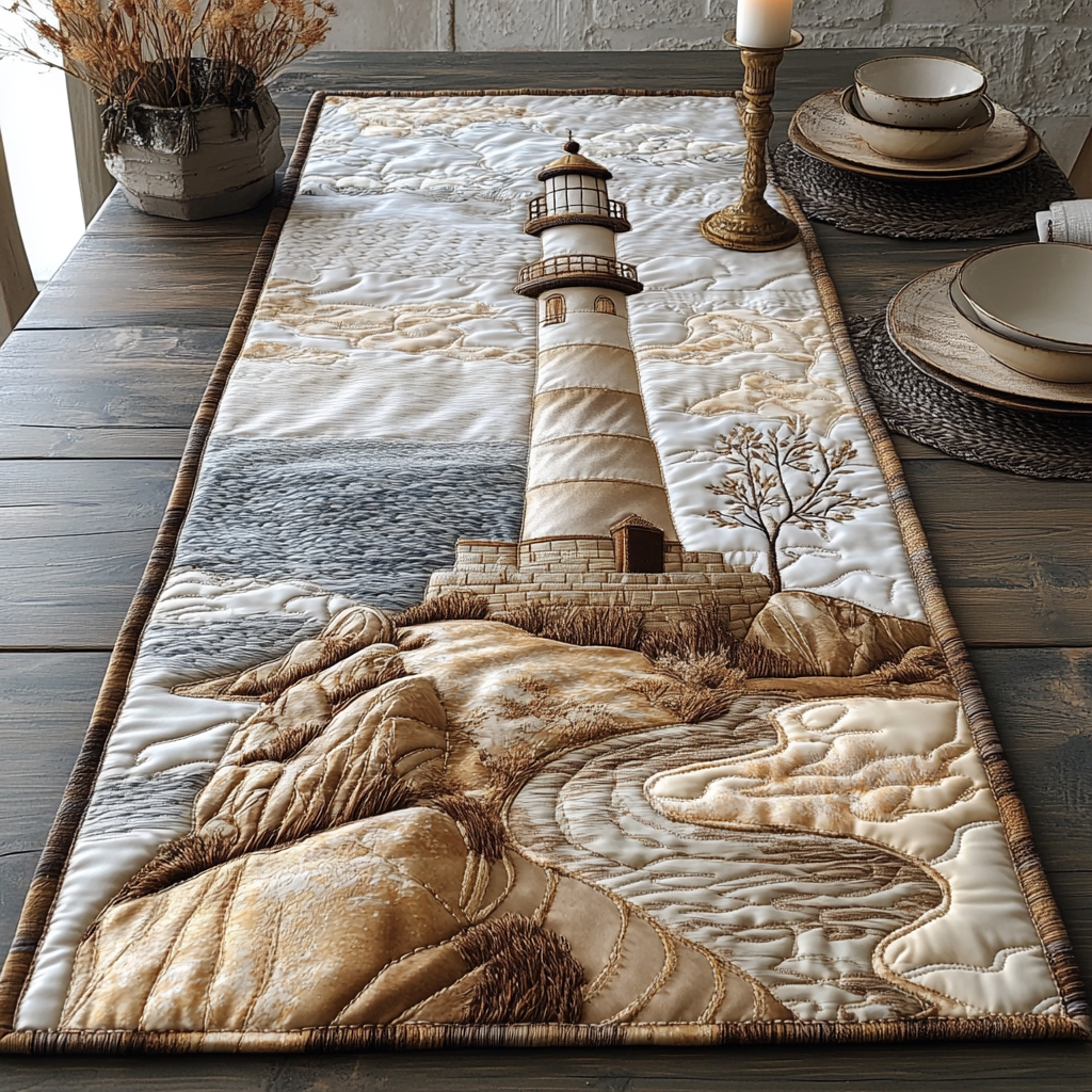 Shoreside Lantern Quilted Table Runner NCU0DV4626