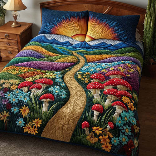 Shroom Bloom 3-Piece Quilted Bedding Set NCU0NT11618