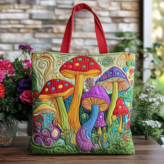 Shroom Meadow Quilted Tote Bag NCU0NT9243