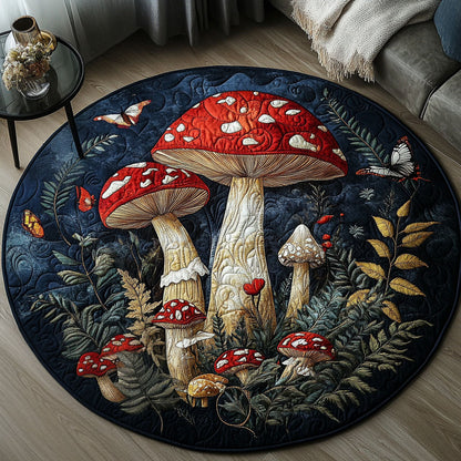 Shroomy Secret Garden Quilted Round Mat NCU0PT4051