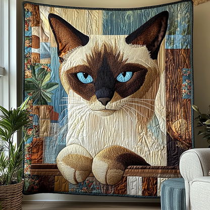 Siamese Cat Garden Quilted Blanket NCU0DV5868